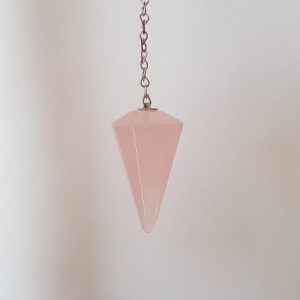 Ondorama pendule cone a facettes quartz rose