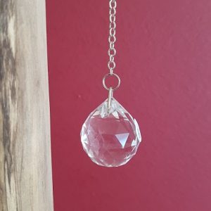 Ondorama pendule boule à facettes en cristal de roche pour Feng shui