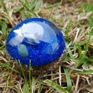 Ondorama orgonite detente demi-sphere 4cm bleue