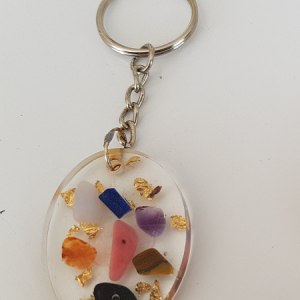 porte clef ovale orgonite 7 chakras