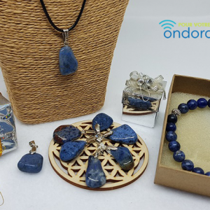 dumortierite coffret pendentif et bracelet ondorama bien etre