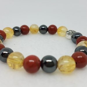 Vitalité jaspe rouge citrine hematite bracelet ondorama bien etre