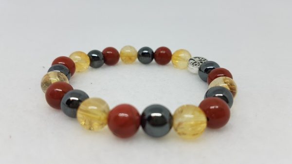 Vitalité jaspe rouge citrine hematite bracelet ondorama bien etre