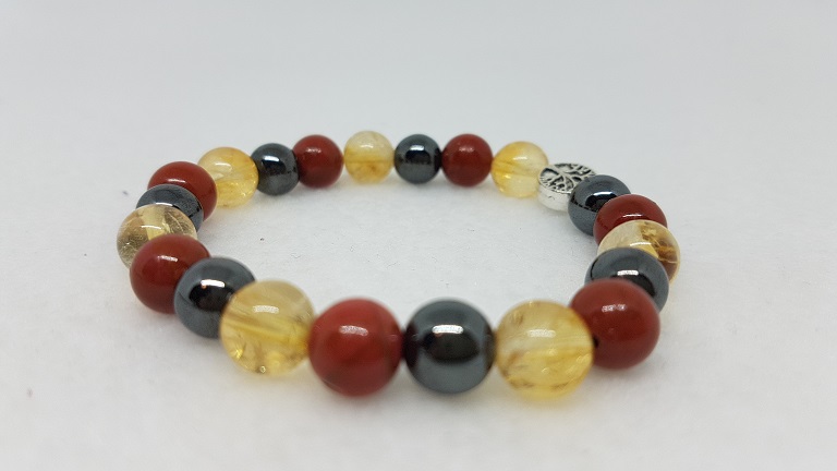 Bracelet Vitalité – Jaspe rouge Citrine Hématite