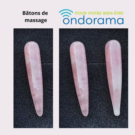 Bâton de massage en quartz rose Ondorama Bien Être