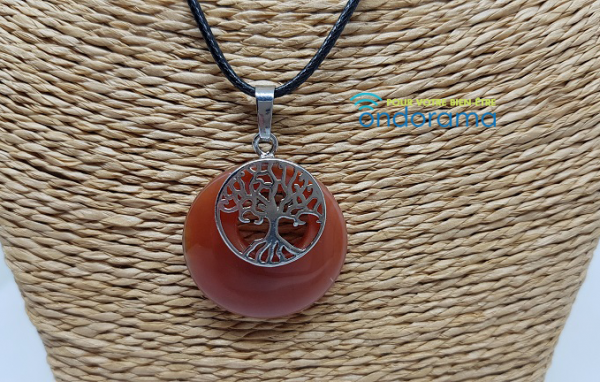 pendentif cornaline avec arbre de vie ondorama Bien Être