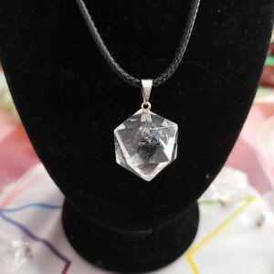 cristal de roche icosaèdre pendentif Ondorama Bien être