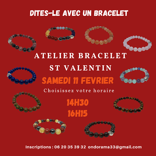 Atelier bracelet St Valentin 2023 Ondorama Bien-Être