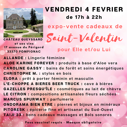 expo-vente cadeaux de St Valentin vendredi 4 février 2022