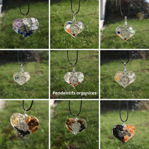 pendentifs orgonites en forme de coeur
