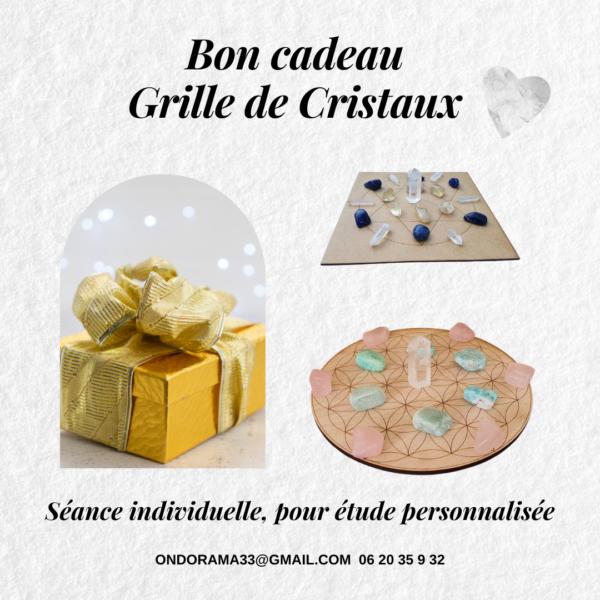 Bon cadeau Grilles de cristaux Ondorama Bien-être