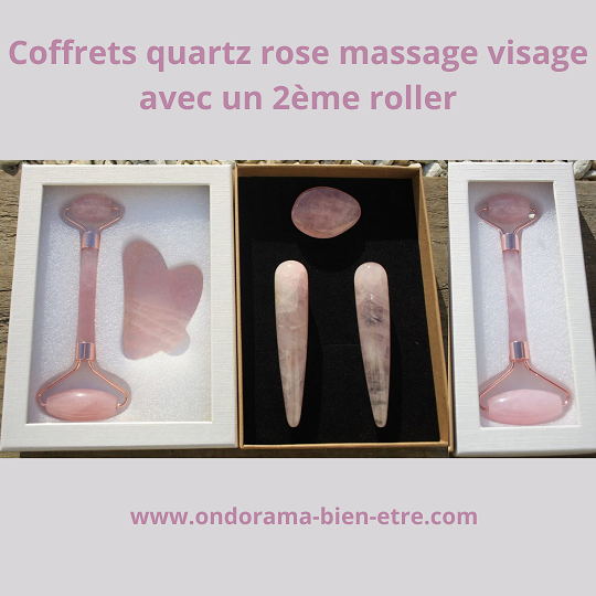 Massage quartz rose visage 2 rollers