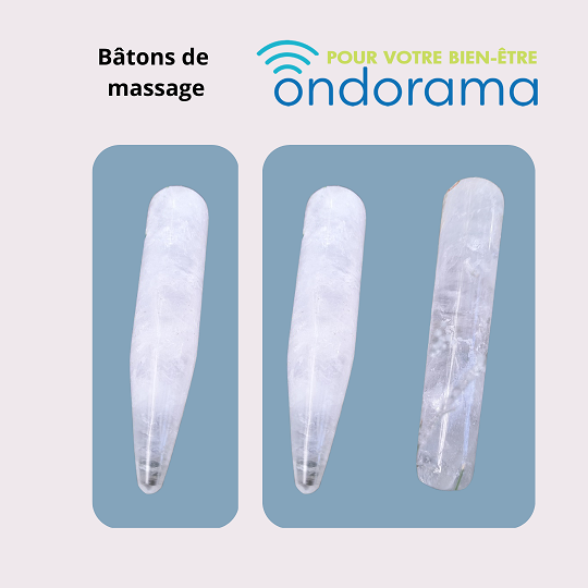 Bâtons de massage en cristal de roche Ondorama Bien Être