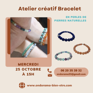 Atelier créatif bracelet en perles de pierrs naturelles Ondorama Bien Être