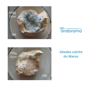 Géodes calcite Maroc Ondorama Bien-être