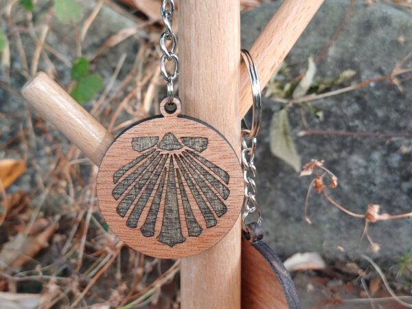 Porte-clef coquille St Jacques, en bois, Ondorama bien Être