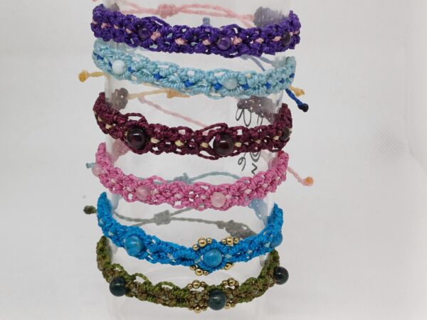 Bracelet macramé 3 perles