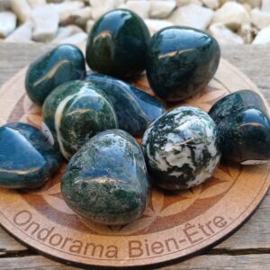 Agate mousse pierre roulée Ondorama Bien Être