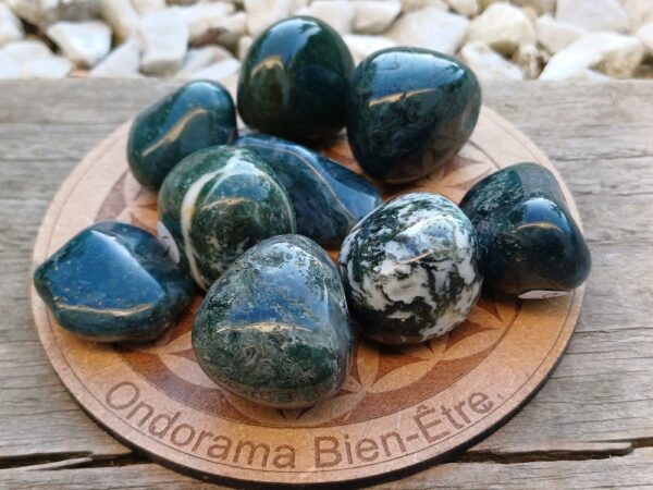 Agate mousse pierre roulée Ondorama Bien Être