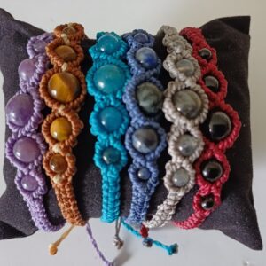 Bracelets macramé 5 perles