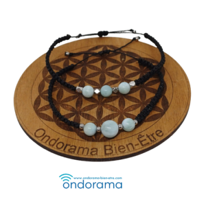 bracelets macramé en larimar par Ondorama Bien Être
