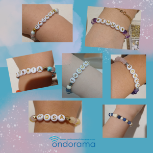 Bracelets prénom et pierres naturelles Ondorama Bien Être