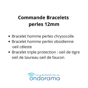 Commande bracelets perles 12mm