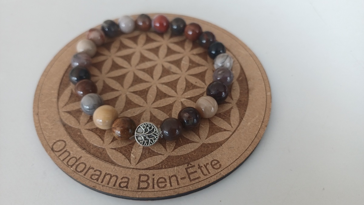 bracelet bois fossilisé Ondorama Bien être