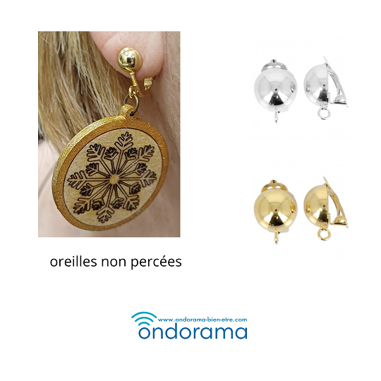 boucles d'oreilles Noël pour oreilles non percées
