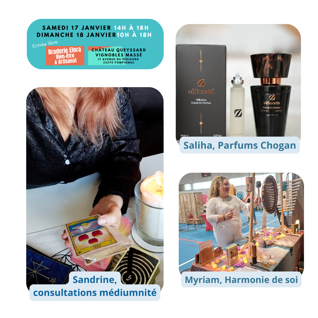 Braderie Elora Bien-être & Artisanat janvier 2026 à Pompignac 33370