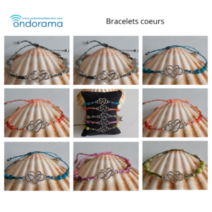 Bracelet coeurs en macramé Ondorama Bien Être
