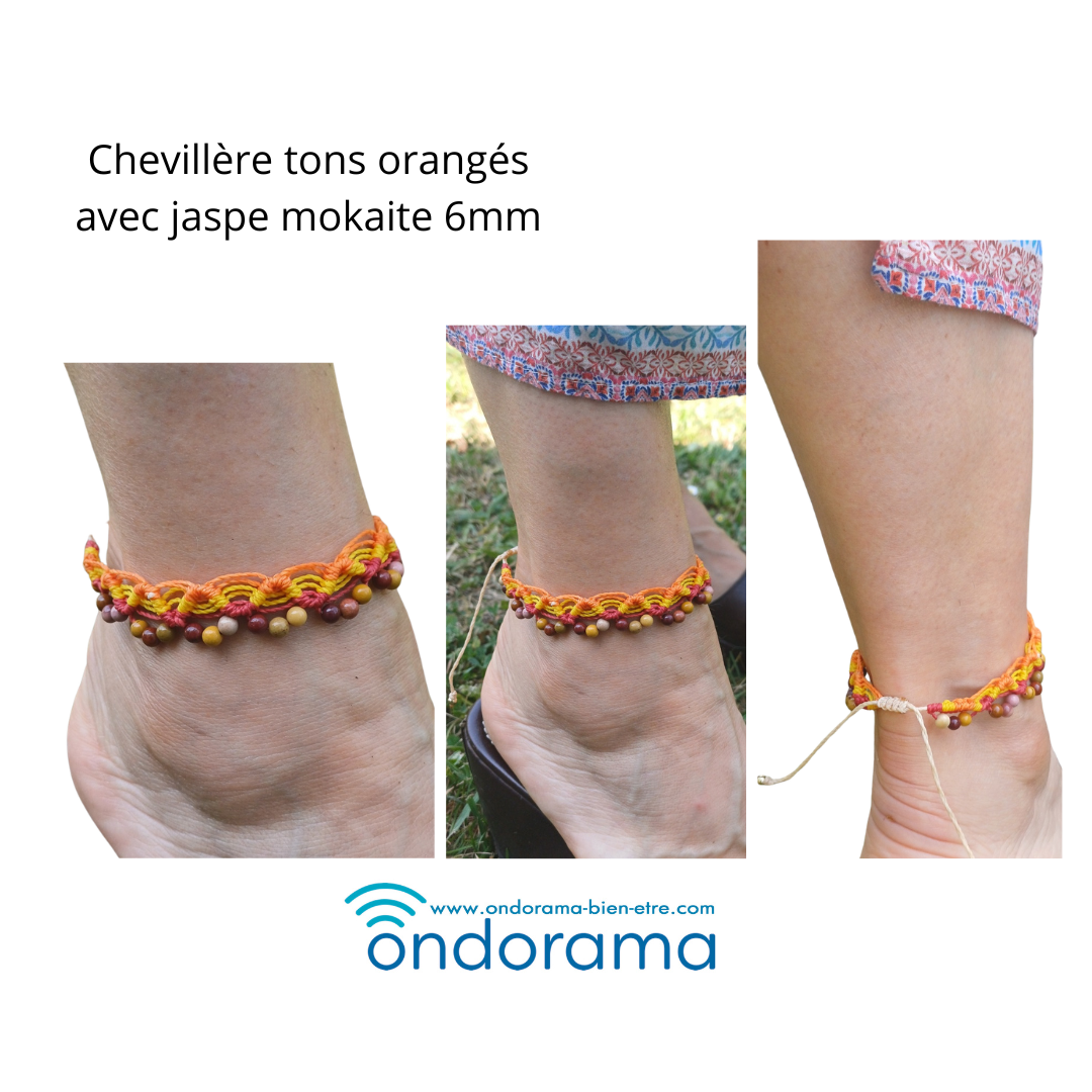 Chevillère estivale tons orangés