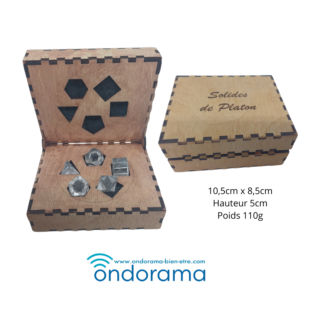 Coffret en bois pour Solides de Platon 1,5cm par Ondorama Bien-Être