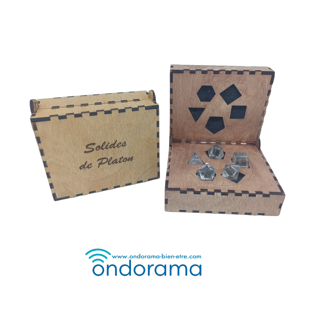 Coffret en bois pour Solides de Platon 1,5cm par Ondorama Bien-Être