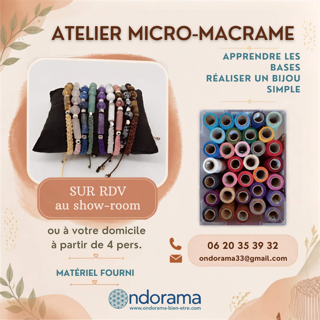 atelier créatif micro macramé ondorama bien etre