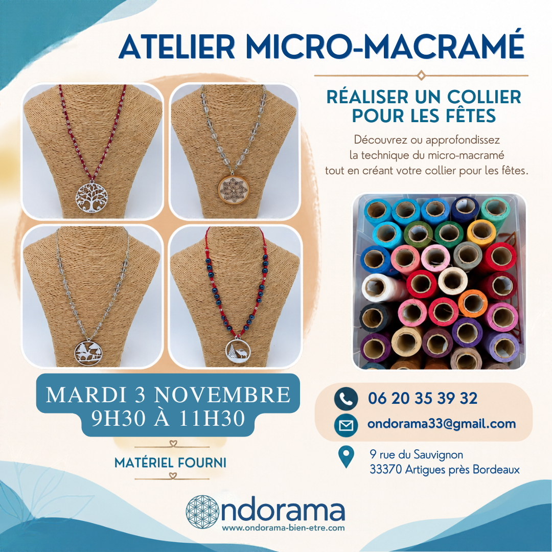 Atelier créatif Bijoux de fête 3 novembre